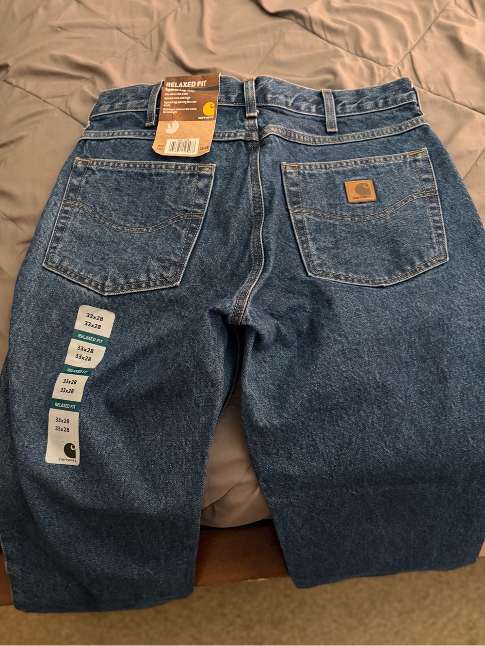Carhartt Men's Relaxed Fit Dark Blue Denim Jeans